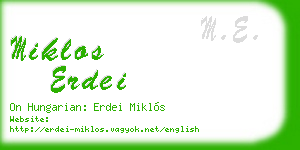 miklos erdei business card